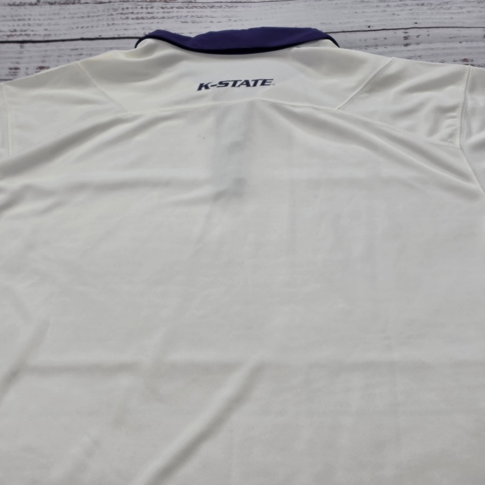 Nike Polo Shirt Mens XL White NWT K-State Wildcats Dri-Fit Performance‎ NWT